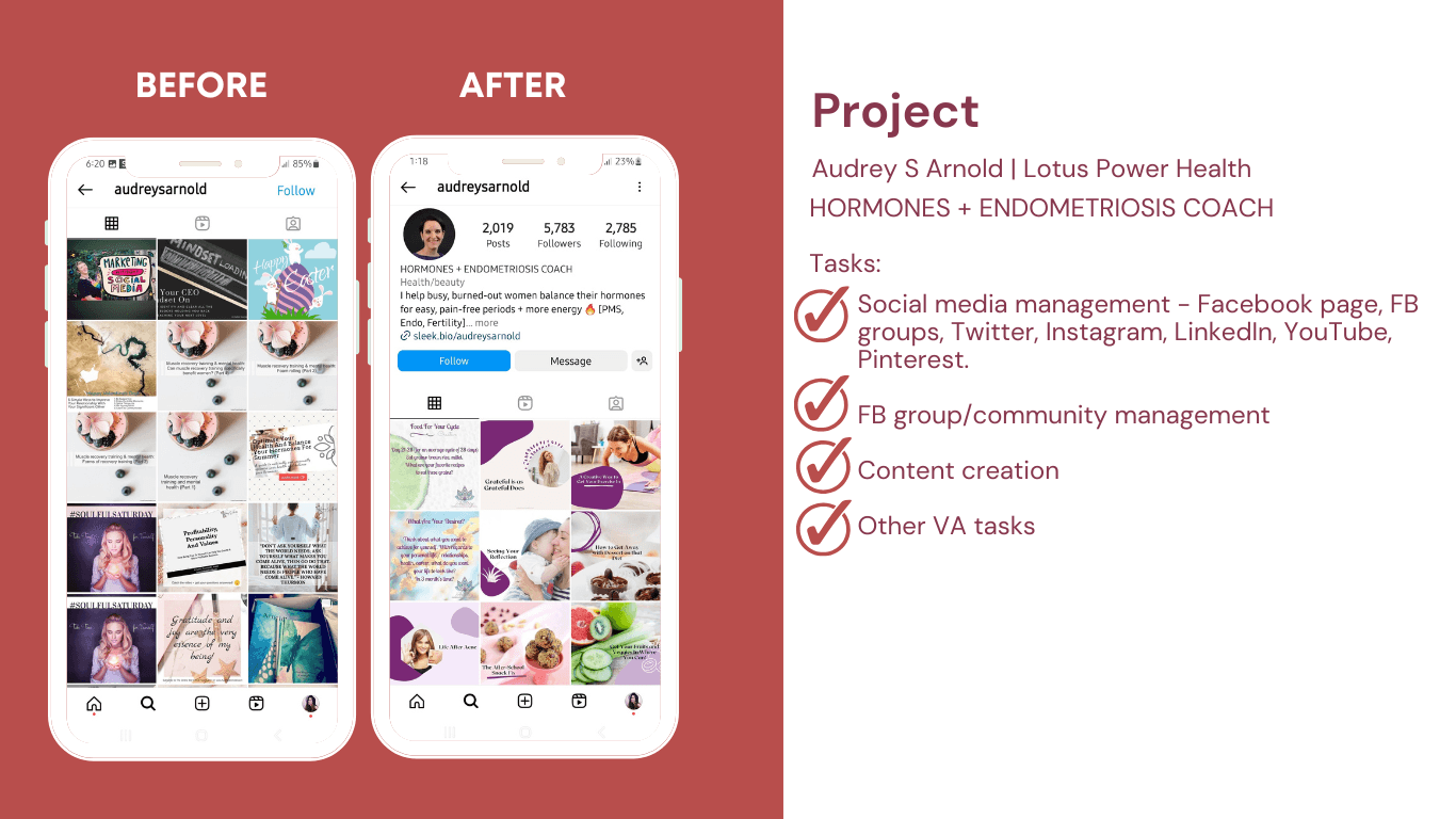 Lotus Power Health Instagram feed redesign